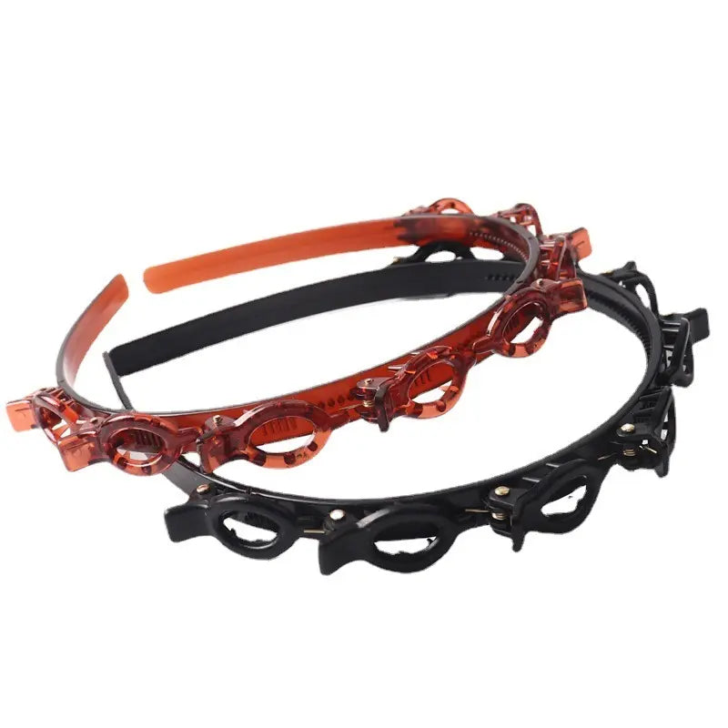 Hair Styling Headband with Clips, Anti-Slip Braiding Tool