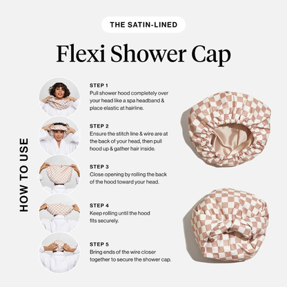 Adjustable Satin Waterproof Shower Cap