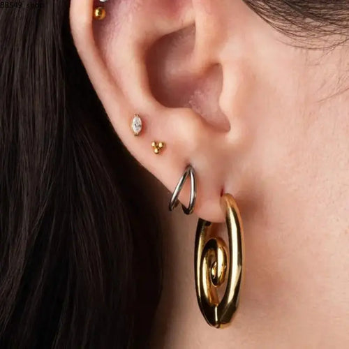 Gothic Spiral Hoop Earrings