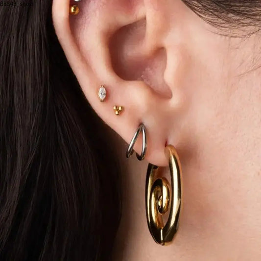 Gothic Spiral Hoop Earrings