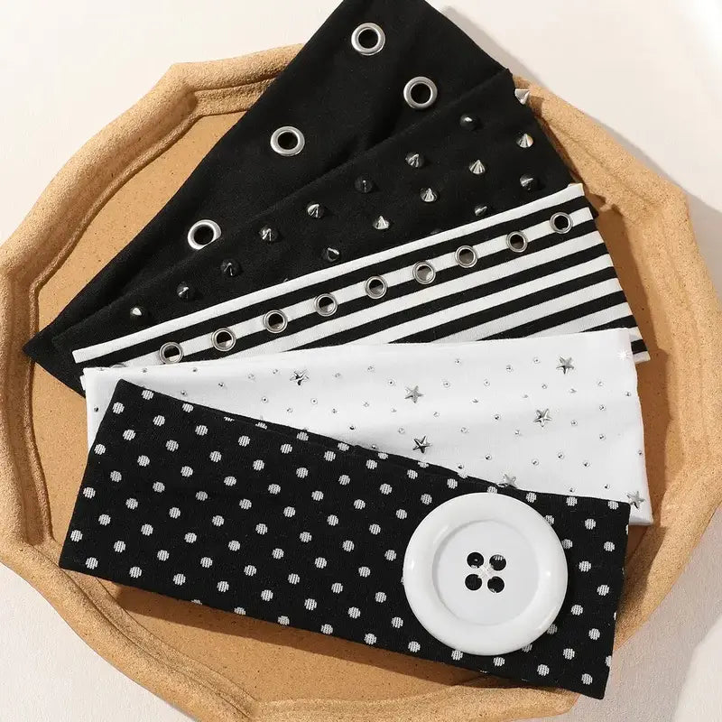 5-Pack Punk Rivet Headbands