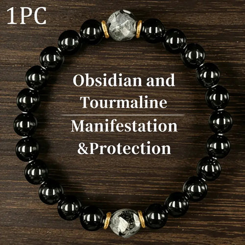 Manifestation & Protection Crystal Beaded Bracelet