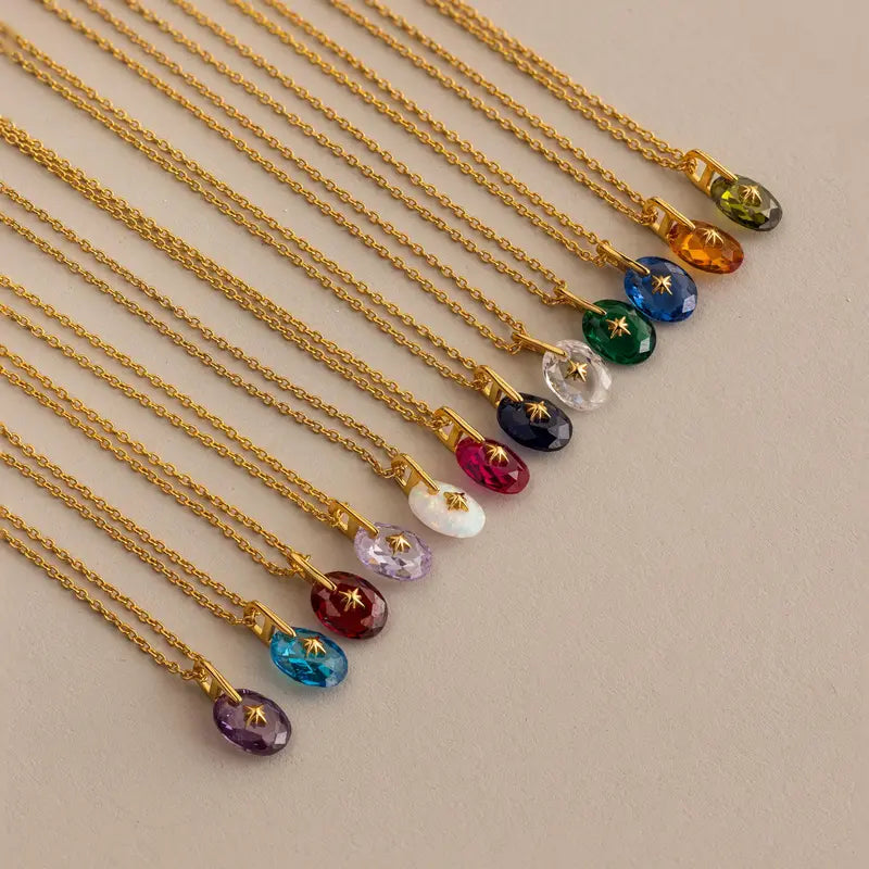 North Star Birthstone Necklace