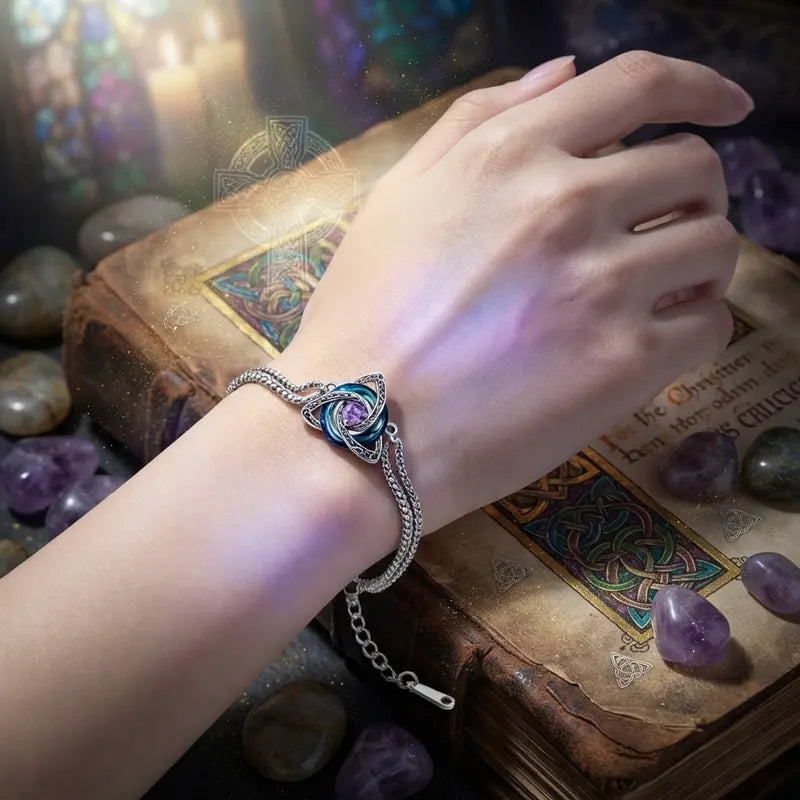 Celtic Trinity Knot Birthstone Bracelet
