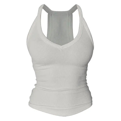 V Neck Tank Tops with Built-in Bra