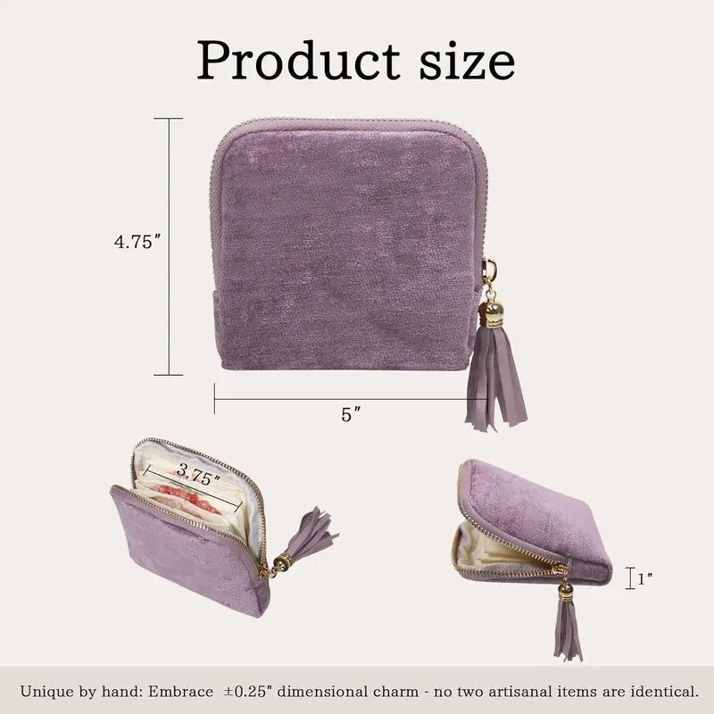 Travel Jewelry Organizer Case with 5 Compartments