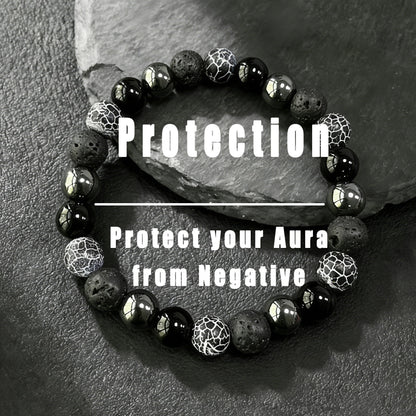 Protection & Strength Black Lava Stone Bracelet