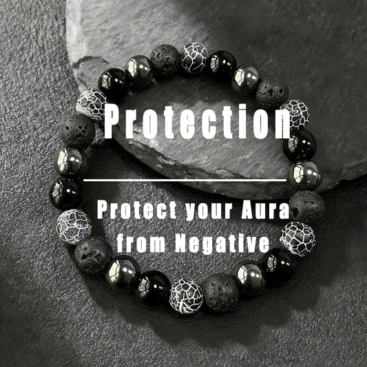 Protection & Strength Black Lava Stone Bracelet