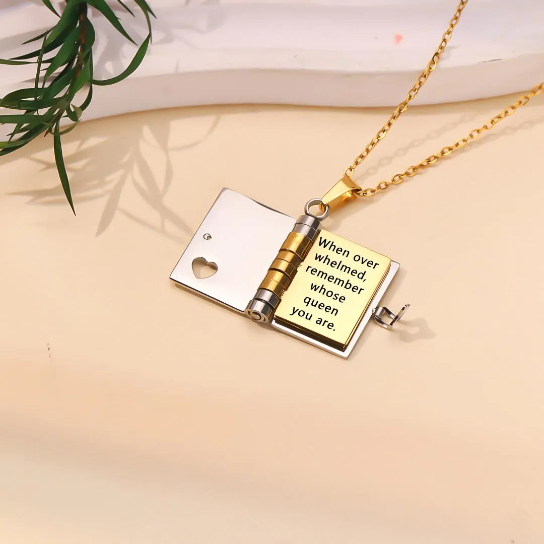 For Love - I Love You Book Necklace