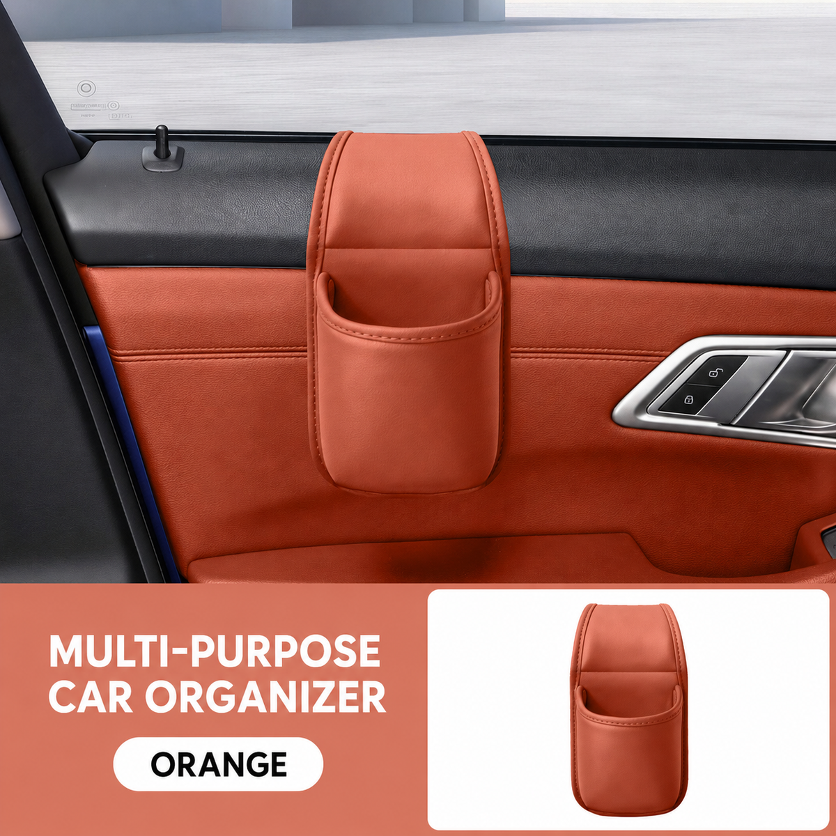 Leather Car Door Storage Pocket Organizer