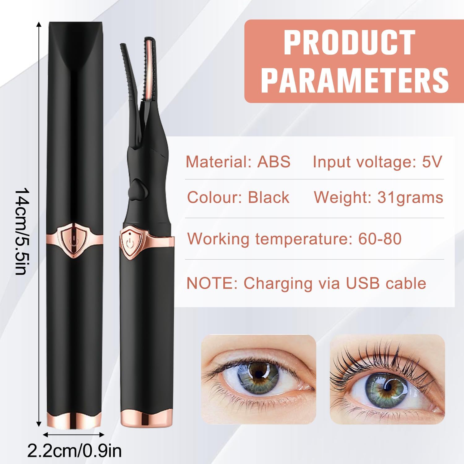 Portable Heated Eyelash Curler