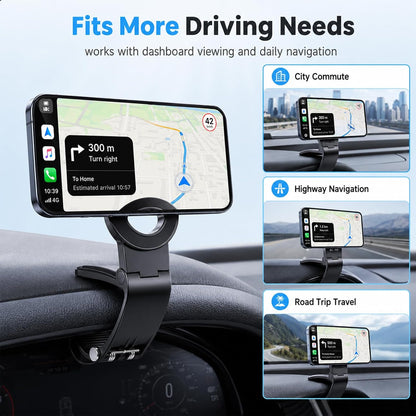 Magnetic Car Phone Holder | Dashboard & Sun Visor Foldable Mount