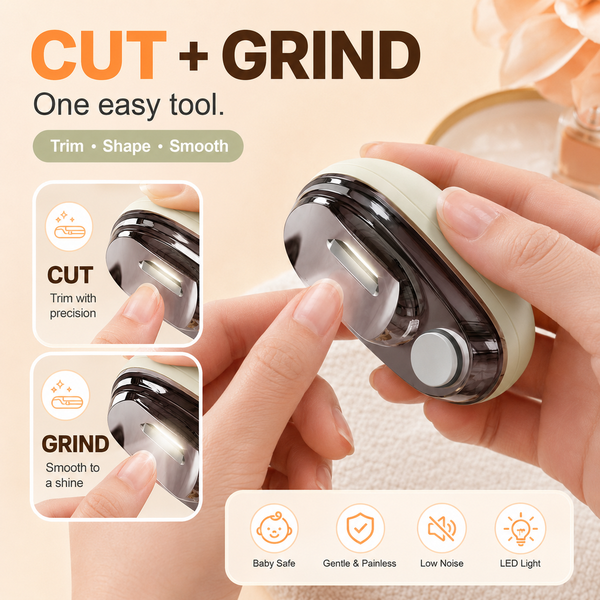 ✂️ LIMITED-TIME 50% OFF! 💅 2-in-1 Smart Electric Nail Clipper & Polisher 🌟