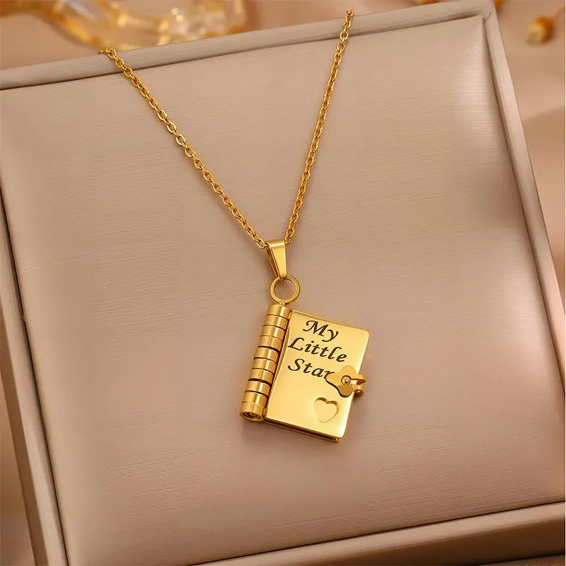 For Daughter / Son - My Little Star Book Necklace My Little Hero Book Necklace
