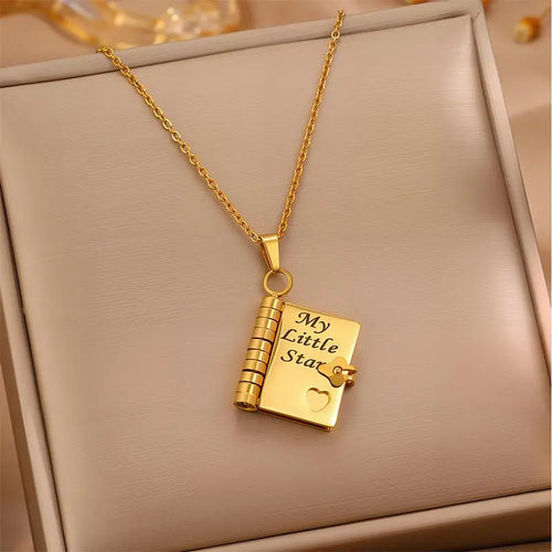 For Daughter / Son - My Little Star Book Necklace My Little Hero Book Necklace