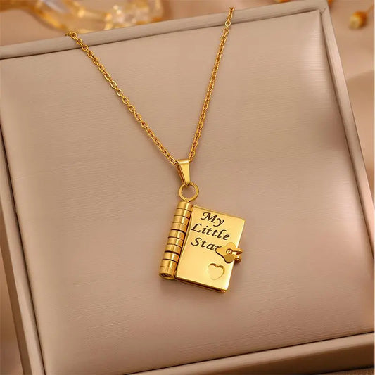 For Daughter / Son - My Little Star Book Necklace My Little Hero Book Necklace