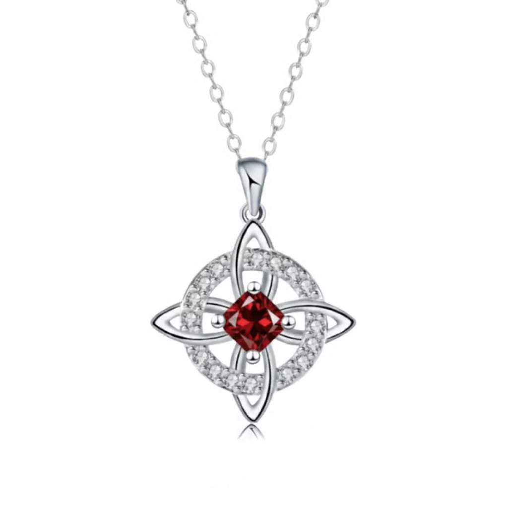 Mystic Knot Birthstone Necklace