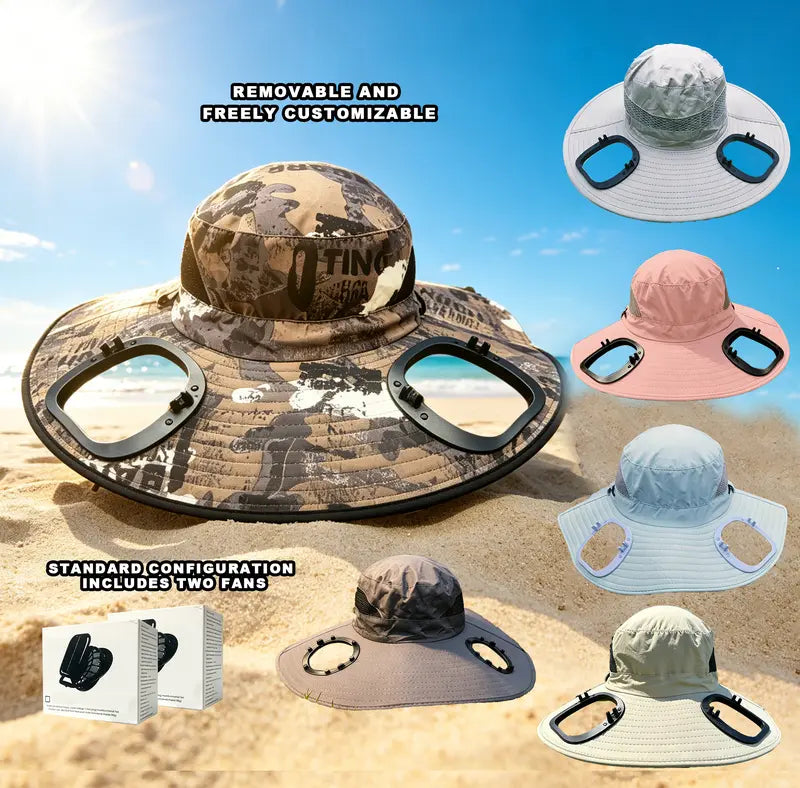Dual-Fan Cooling Sun Hat