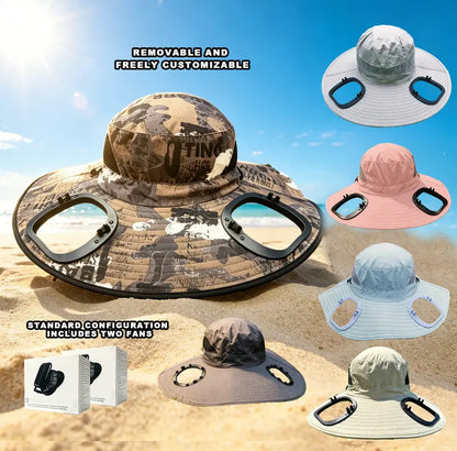 Dual-Fan Cooling Sun Hat