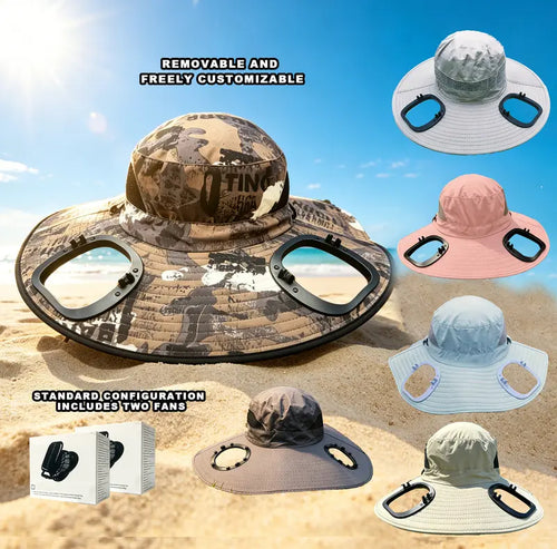 Dual-Fan Cooling Sun Hat