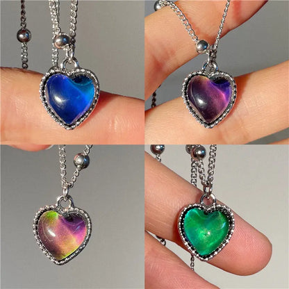 MoodShift Color-Changing Heart Necklace & Bracelet Set