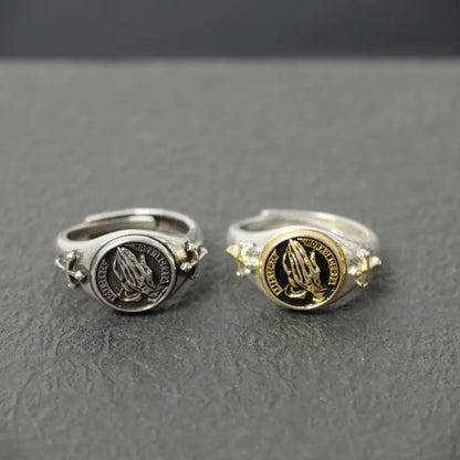 Praying Hands Faith Ring – Adjustable Open Band