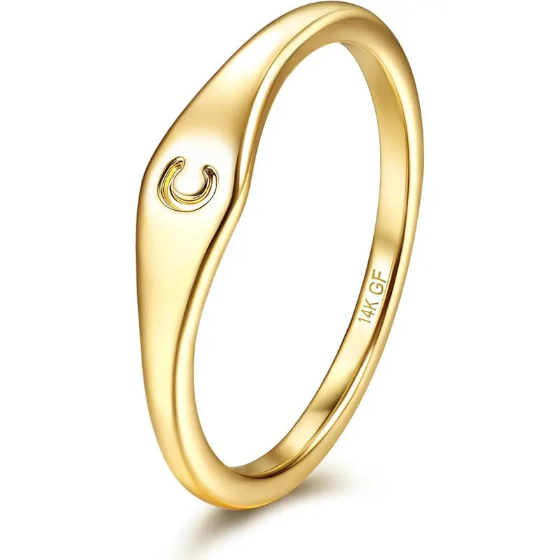 26-Letter Initial Stainless Steel Ring