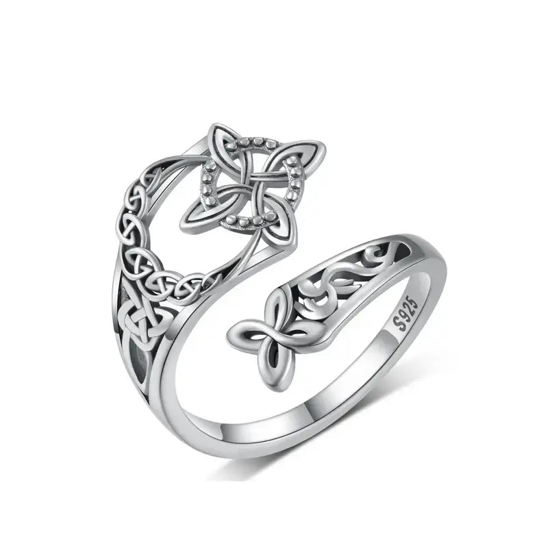 925 Sterling Silver Celtic Witch’s Knot Ring