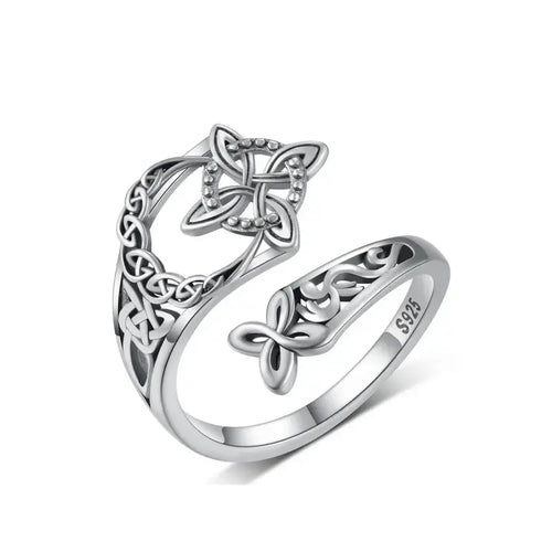 925 Sterling Silver Celtic Witch’s Knot Ring