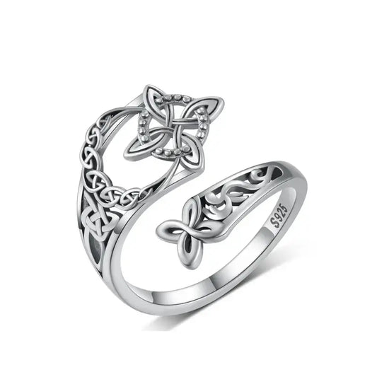 925 Sterling Silver Celtic Witch’s Knot Ring