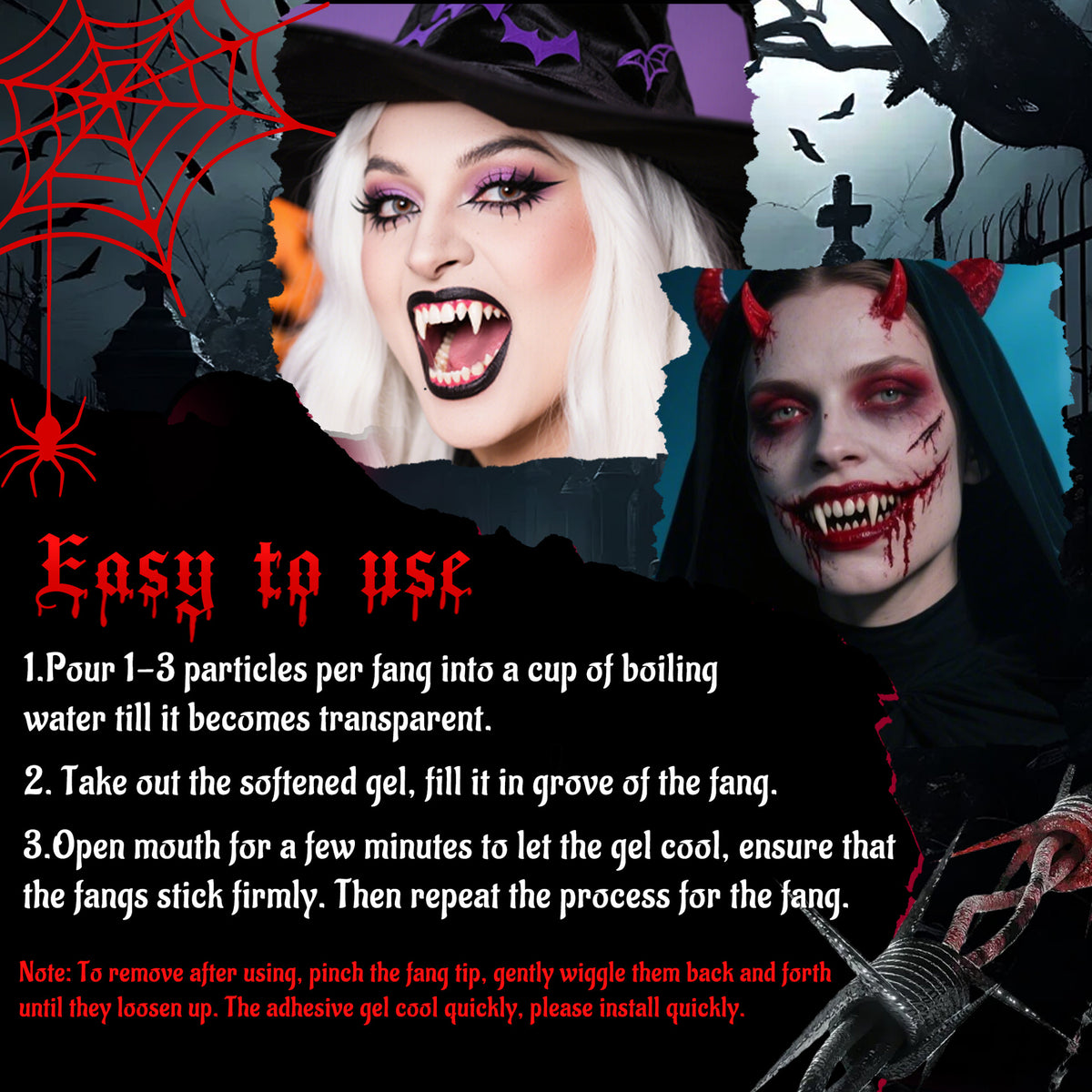 🦷Halloween Vampire Fangs & Elf Ears Set🧛‍♀️