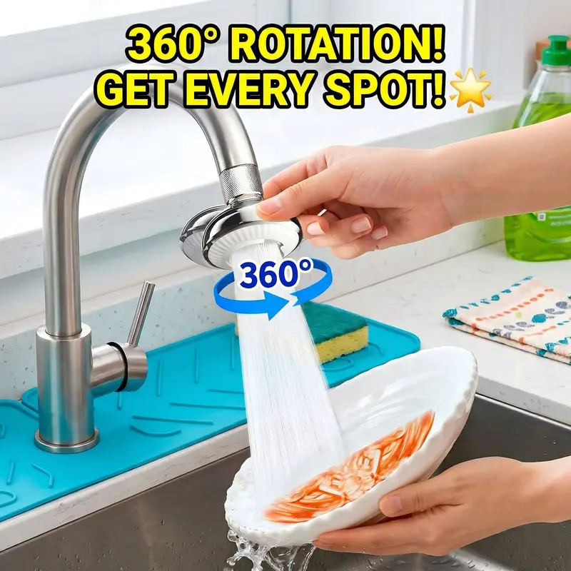 360° Rotating Kitchen Faucet Aerator, 3-Function Spray