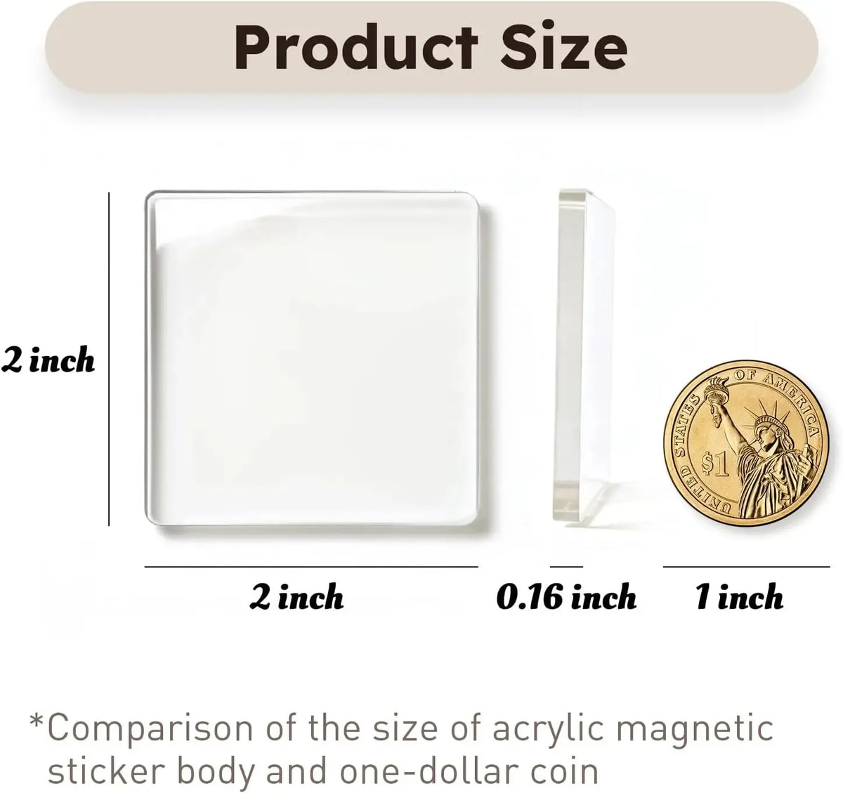 Clear Acrylic DIY Fridge Magnet Set with Adhesive Backing