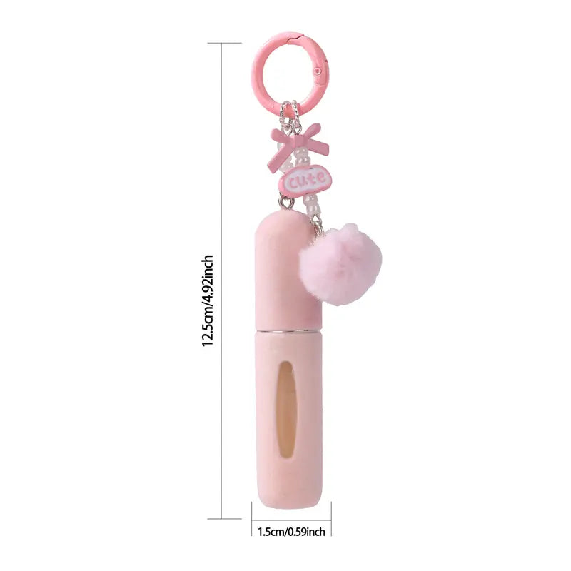 Portable 5ML Perfume Atomizer with Plush Keychain