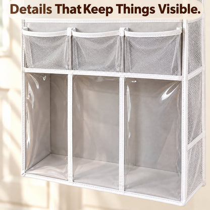 Over-Door Hanging Organizer with Clear-Front Compartments