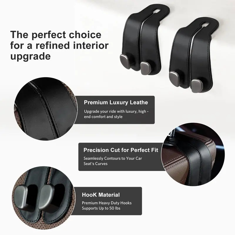 2 Pcs Car Hooks for Headrest
