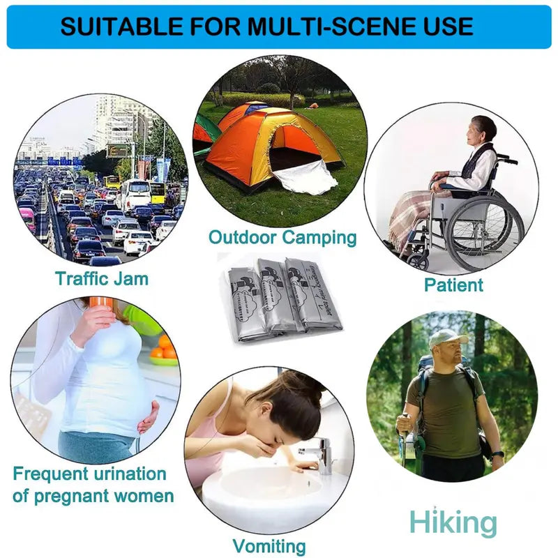 Portable Pee Bags for Car, Camping & Travel