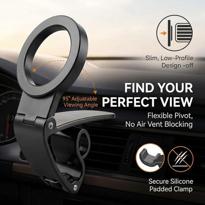 Magnetic Car Phone Holder | Dashboard & Sun Visor Foldable Mount