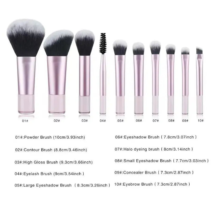 10-Piece Soft Synthetic Makeup Brush Set