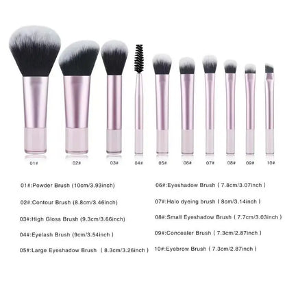 10-Piece Soft Synthetic Makeup Brush Set