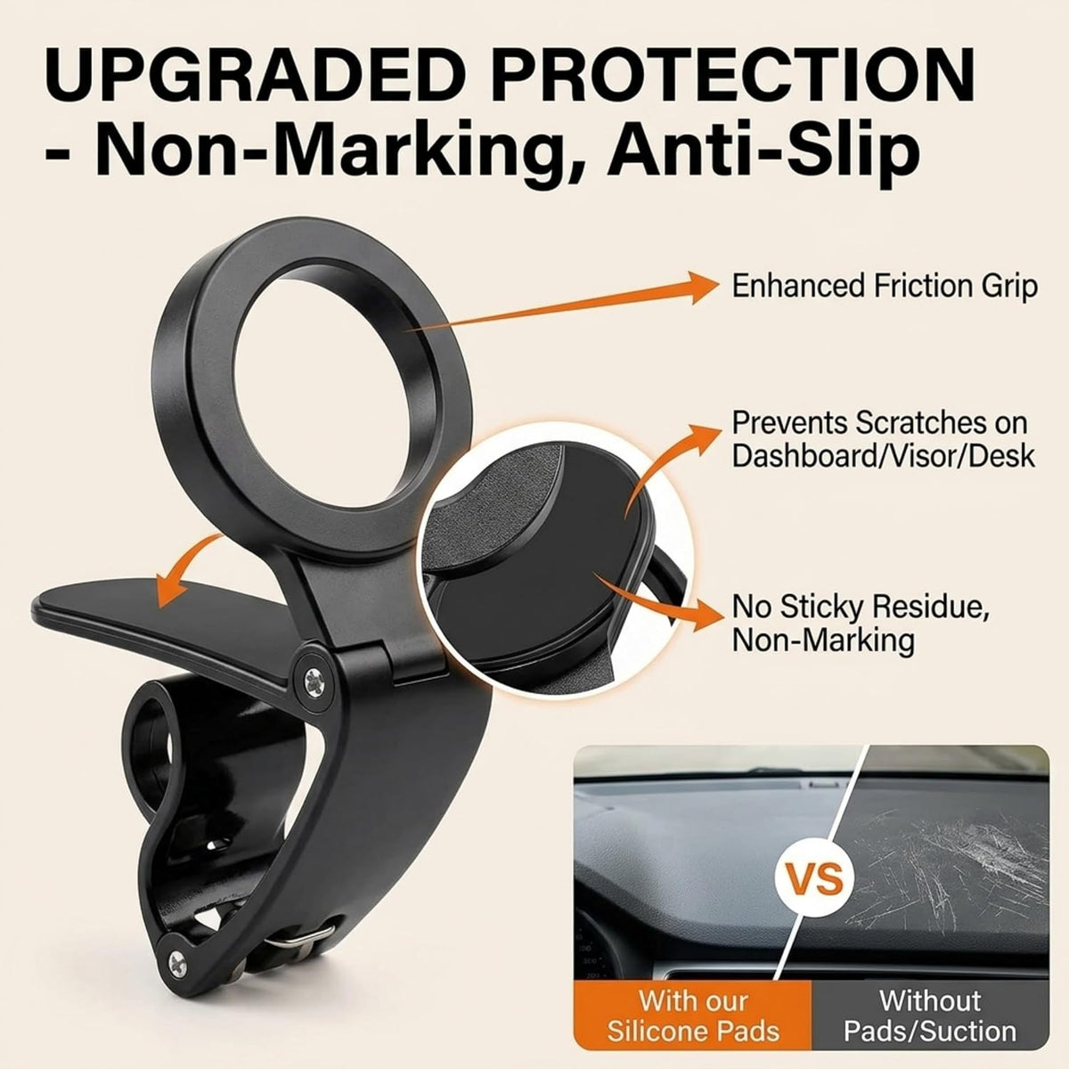 Magnetic Car Phone Holder | Dashboard & Sun Visor Foldable Mount