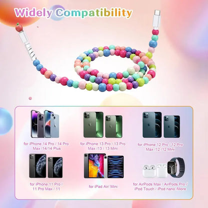 Four-in-One Stylish Pearl-Bead Shine Charging & Data Cable