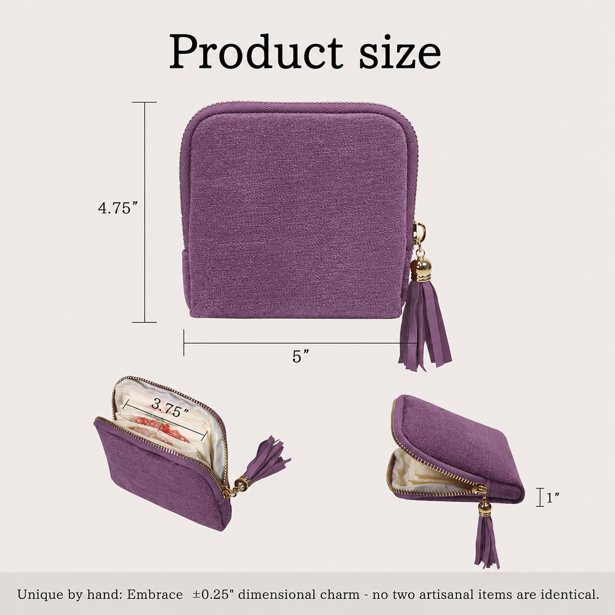 Travel Jewelry Organizer Case with 5 Compartments