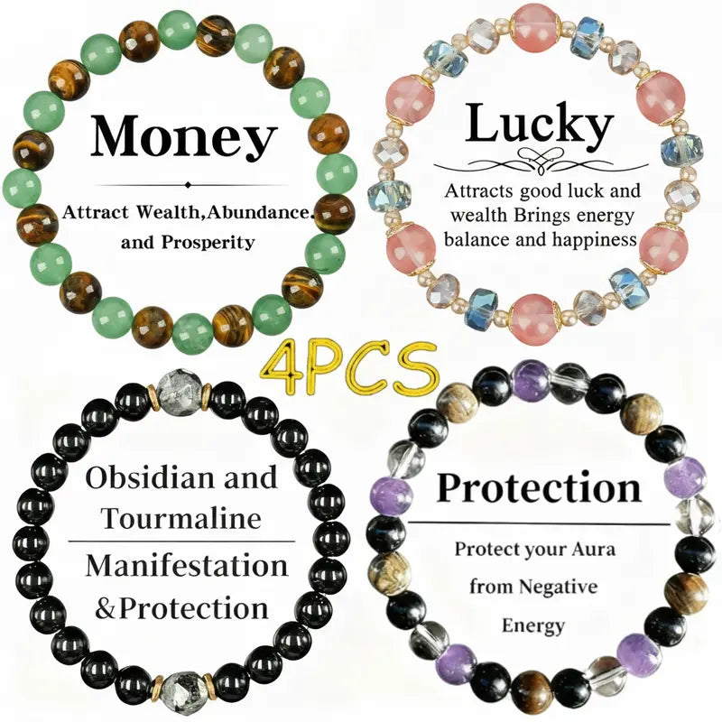 Natural Crystal Beaded Bracelet
