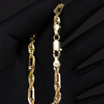 14K Gold-Plated Diamond-Cut Rope Chain Bracelet