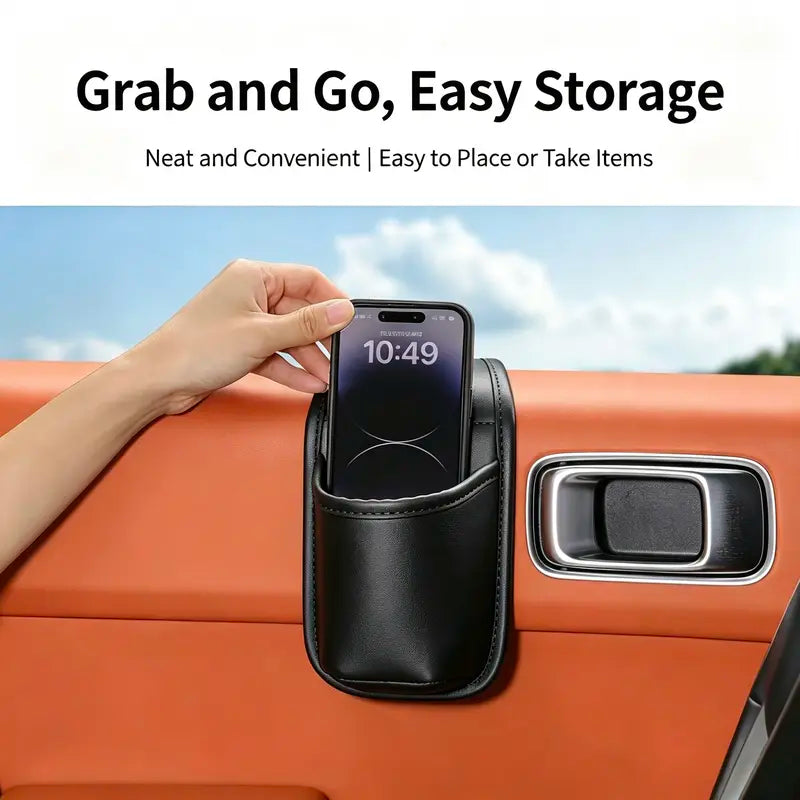 Leather Car Door Storage Pocket Organizer