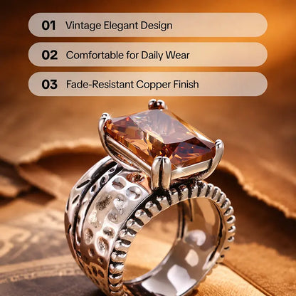 💍 Women’s Vintage Geometric Copper Statement Rings💎
