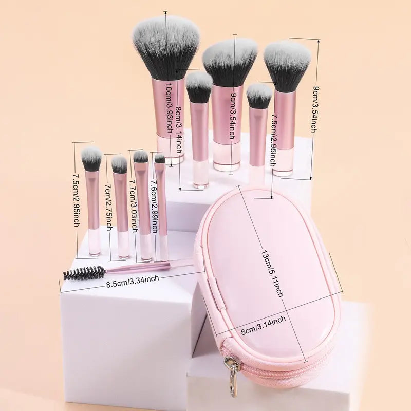 10-Piece Soft Synthetic Makeup Brush Set