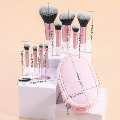 10-Piece Soft Synthetic Makeup Brush Set