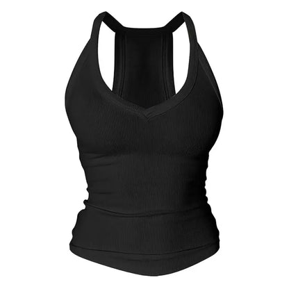 V Neck Tank Tops with Built-in Bra